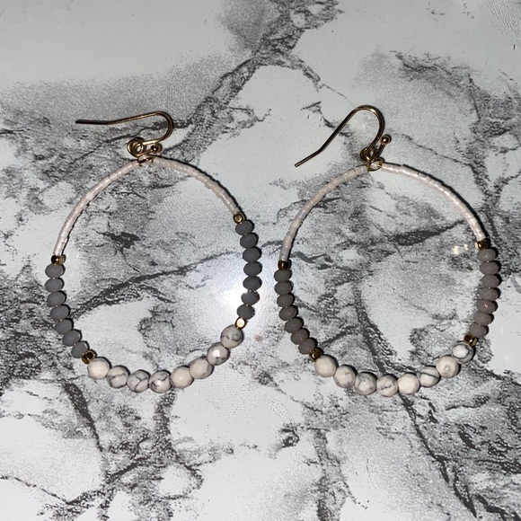 Beaded Hoop Earrings - Picture 2 of 2